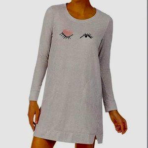 KATE SPADE Women's Long Sleeve "Winking Eye" Sleep Nightgown NWOT Size L/G